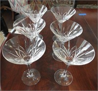 Set of (6) Waterford crystal Martini glasses