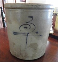 Primitive stoneware three gallon crock