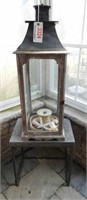 Large country style lantern with tin top