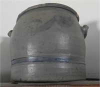 Blue and Gray stoneware decorated crock with