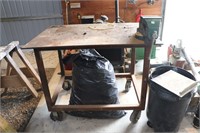 3'X4' STEEL TABLE WITH 6" VISE ON CASTORS