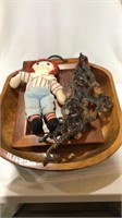 Wooden trays,raggedy Andy, home decor