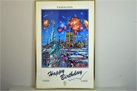 Hiro Yamagata Signed "Happy Birthday" Poster