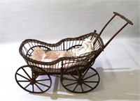Antique Wicker Baby Stroller Carriage