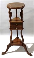 Carved Mahogany Wig Stand w/ Drawers