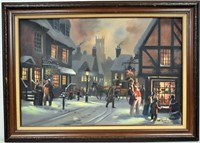 Lloyd Garrison "Christmas Carol" Framed Painting