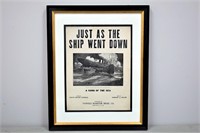 Titanic Framed Sheet Music "A Song of the Sea"
