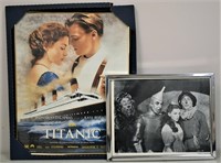 Framed Titanic Movie Poster & Wizard of Oz Cast