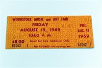 Woodstock Unused Friday August 15,1969 Ticket