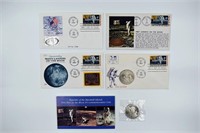 A Group of Apollo 11 First Day Covers & Coins (5 p