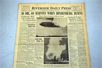 German Zepplin Hindenburg Bursts into Flames