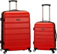 Rockland Melbourne Hardside Wheel Luggage, Red