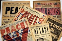 A Group of 1945 Newspapers "War is Over"
