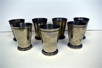 Group of 7 Silvered Brass Vessels