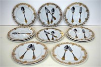 Group of 11 Gilt Decorated Limoges Plates
