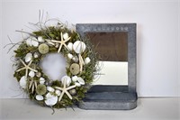 Seashore Wreath & Tin Mirror/Shelf