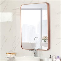 Aluminium Frame Wall Mirror, 24"×36", Rose Gold