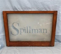 Antique Spillman Frosted Glass Window