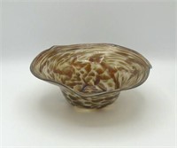 Millefiori Art Glass Fluted Bowl