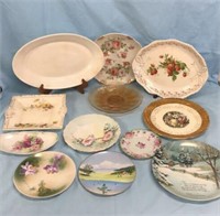 13 Collector Plates, Ironstone Platter England