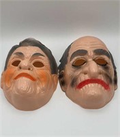 1980 Vtg Farmer & Wife Halloween Masks