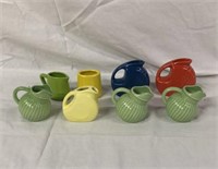 8 Small Colorful Pottery Teapots