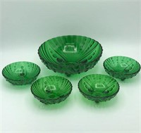 Emerald Green Oyster Pearl Berry Bowl Set