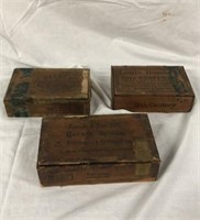 3 Antique Wood Cigar Boxes Louis Haase