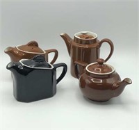 4 Hall Pottery Teapots