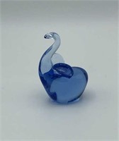 Cobalt Blue Art Glass Swan Paperweight