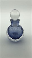 Vtg Cobalt Bubble Trap Glass Perfume Bottle