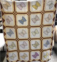 Hand Stitched Butterfly Quilt