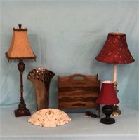 Home Decor Lamps, Magazine Rack, Vase