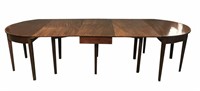 THREE SECTION MAHOGANY DROPLEAF DINING TABLE