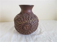 Mohawk Pottery pot "Eternal Sun & Clan Symbols