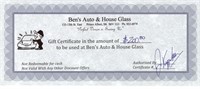 Ben's Auto and House Glass - $200.00