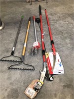 assorted yard tools in need of TLC, returns - 2