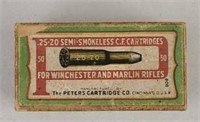 Peters Cartridge Co.  Box;  25-20