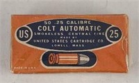 US Colt Automatic Box .25 Calibre