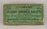 Winchester .25 Cal Grooved Bullets Box