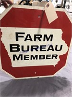 FARM BUREAU MEMBER/ STOP DOUBLE-SIDED SIGN, 15X15