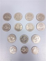 Canadian Silver Dollar & 50 Cent Pieces