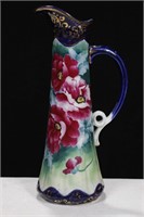 HAND PAINTED PITCHER MARKED F