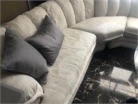 White Upholsterd 2 pc Sec Sofa by Continental Co.