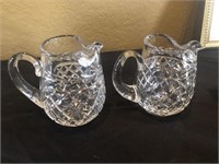 2 Waterford Crystal Glass Water Pitchers 6.5"h