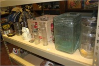 shelf of glass bottles