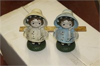 2 cast iron coin banks