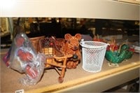 shelf of baskets