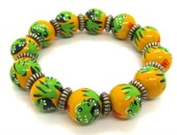 Elastic Beaded Bracelet w/ Frog Design