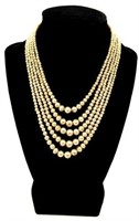 Multi-Layered Costume Pearl Necklace